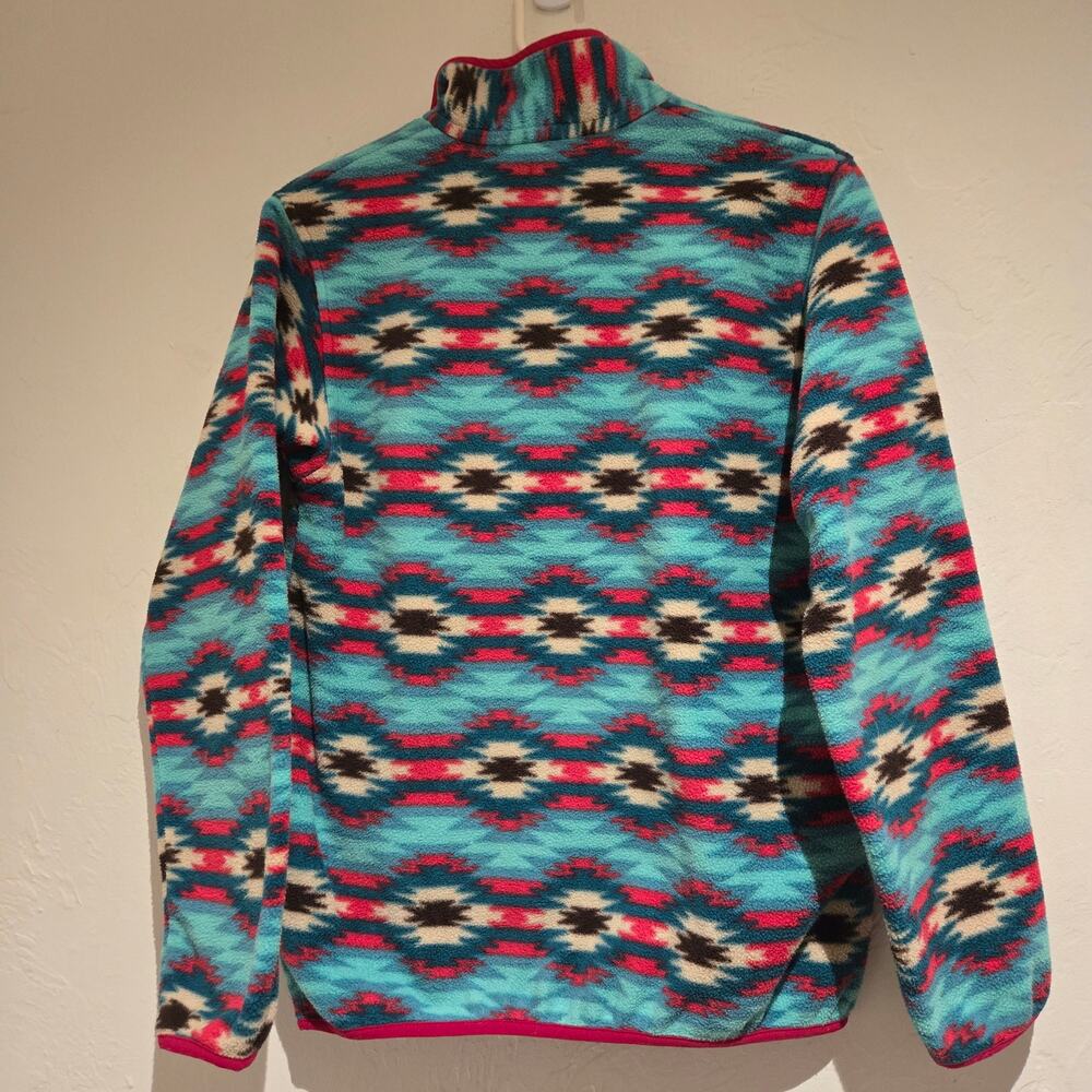 Patagonia Synchilla Snap-T Fleece Pullover Southwest Aztec Geometric Teal, XS - Picture 3 of 10